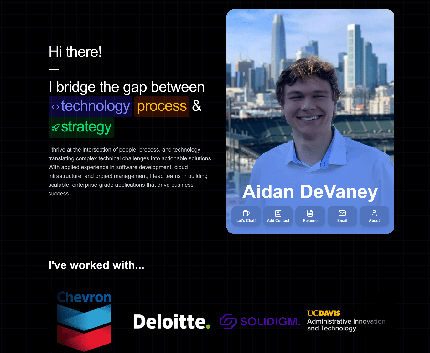 Personal Portfolio Website main interface